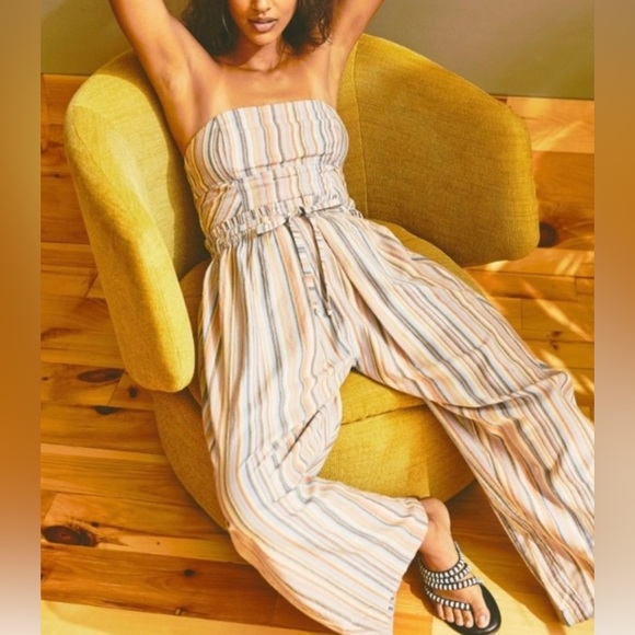 NEW 💛 Free People Roaming Shores Jumpsuit ☀️ size Small - Picture 3 of 8